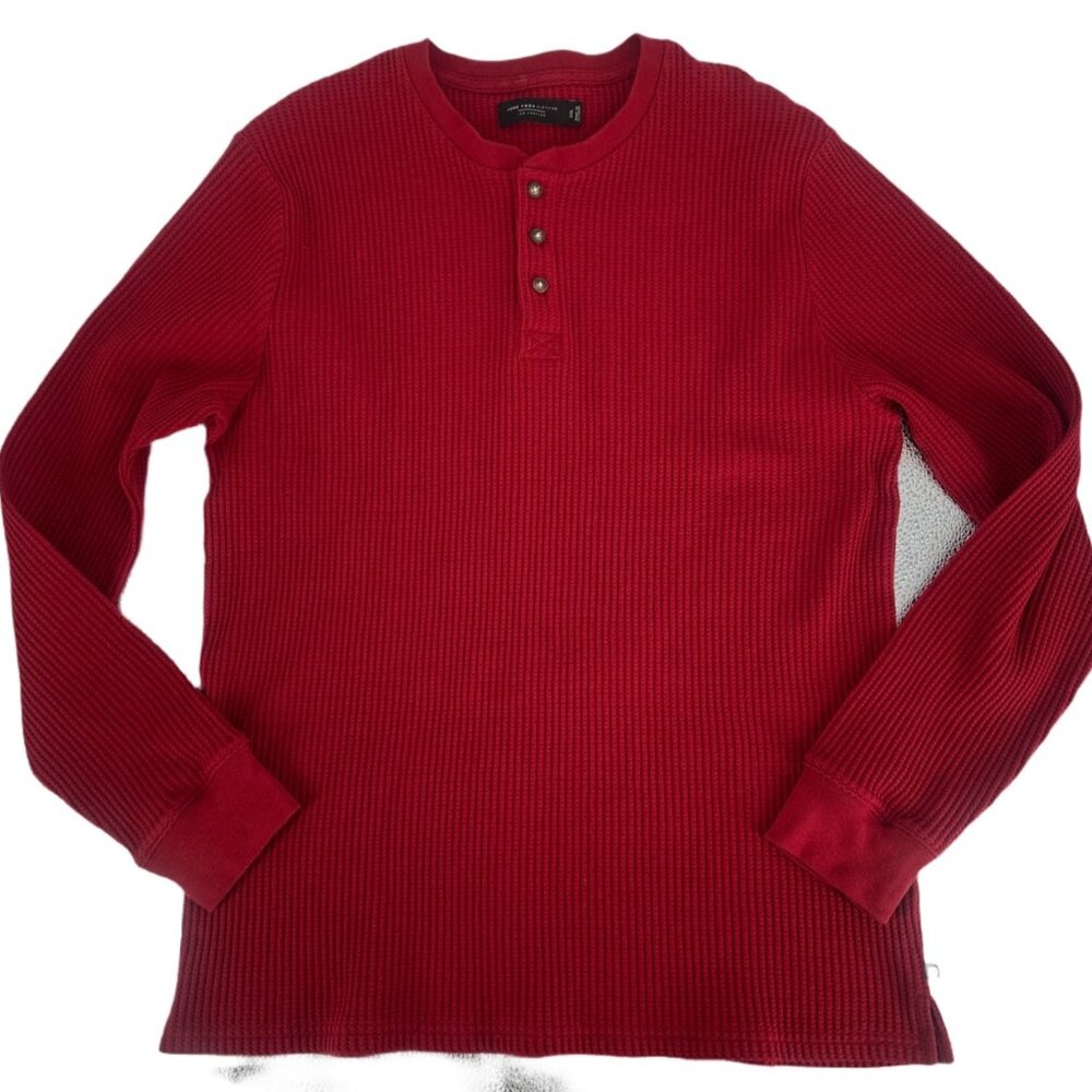 Junk Food Thermal Henley Shirt Burgundy Youth XXL (Fits Adult S/M)